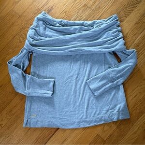 Lilly Pulitzer Heather Grey Cowl Neck Off the Shoulder Top